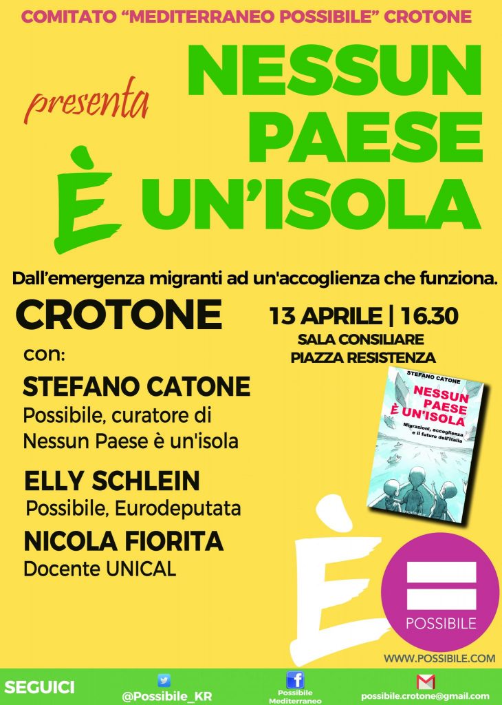 A Crotone presentazione del libro “Nessun paese è un’isola”
  