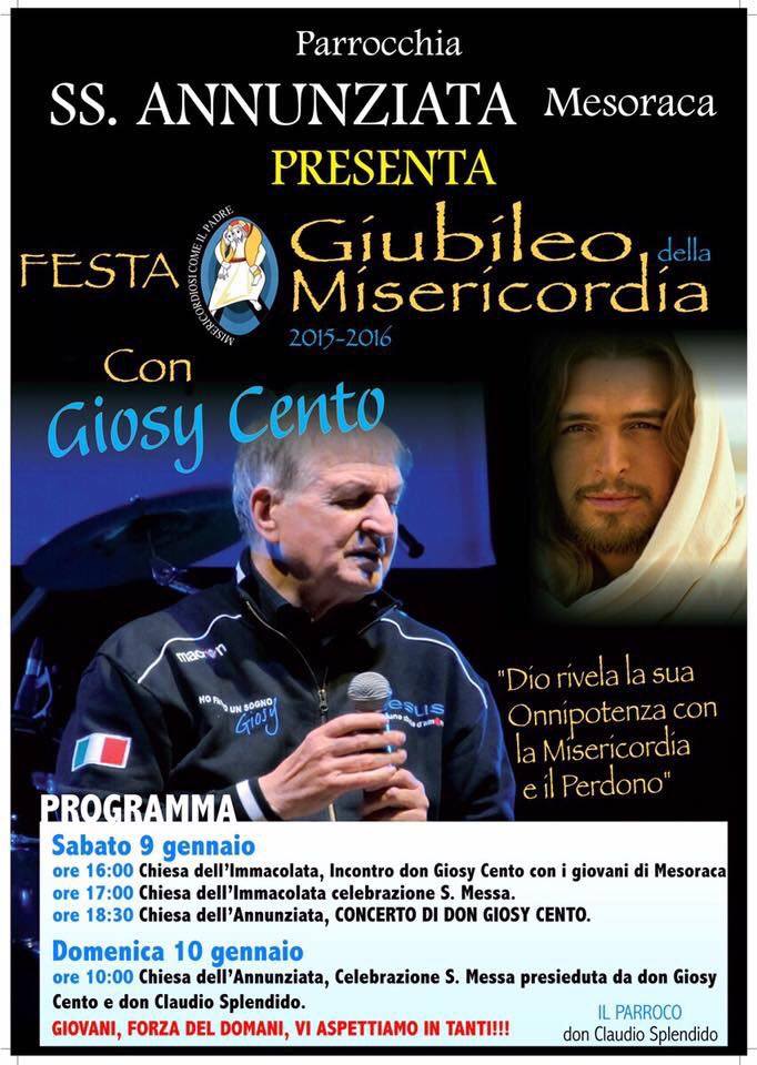 Don Giosy Cento a Mesoraca per il Giubileo della Misericordia