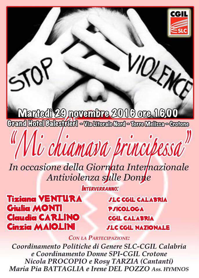 Violenza sulle donne: l’iniziativa targata Slc-Cgil Calabria
  