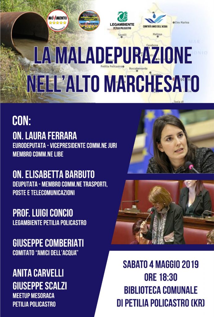 Mala depurazione: se ne parla a Petilia in un incontro aperto