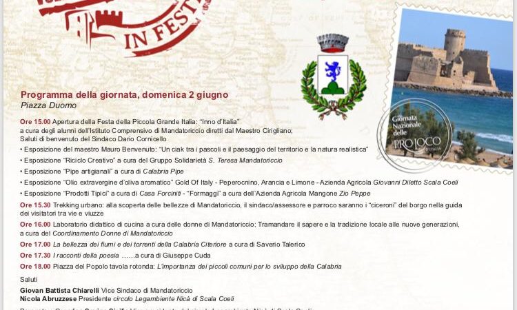 Domenica 2 giugno a Mandatoricccio e a San Lorenzo Bellizzi la festa nazionale dei piccoli comuni Voler Bene all’Italia
