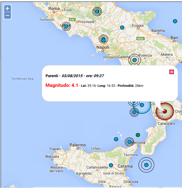 Scossa di terremoto
Epicentro a Parenti, avvertito anche nel crotonese
  