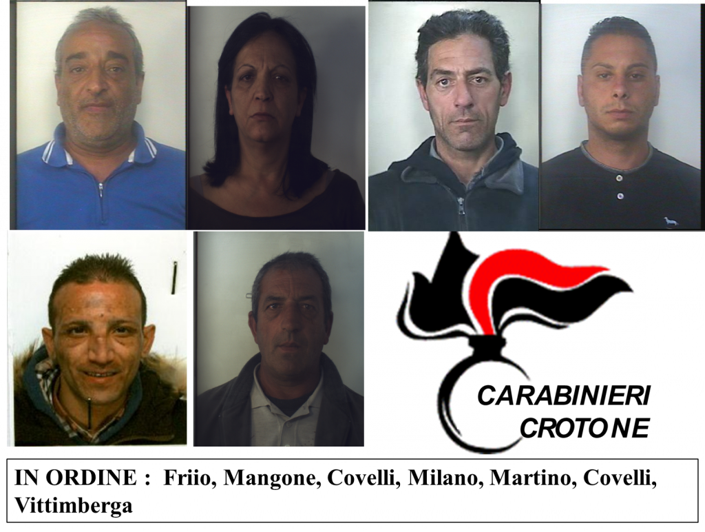 Sette arresti da parte della Compagnia Carabinieri Crotone
  