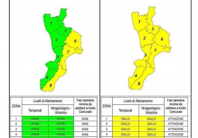 Allerta meteo in Calabria e Sicilia