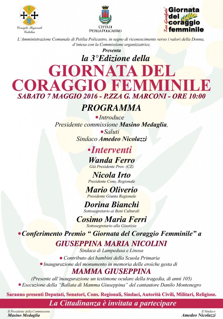Terza edizione della Giornata del Coraggio femminile