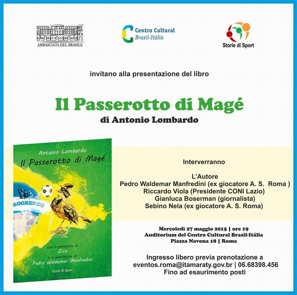 E’ nell’Ambasciata brasiliana che sarà presentato il libro del petilino Antonio Lombardo
  