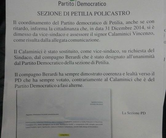 Il PD di Pagliarelle continua a chiedere chiarimenti al Sindaco