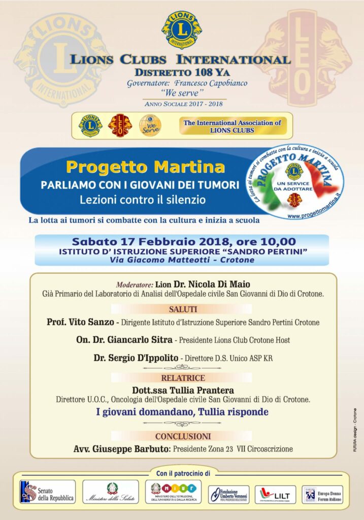 Lions Crotone Host, Service sull’educazione alla salute
