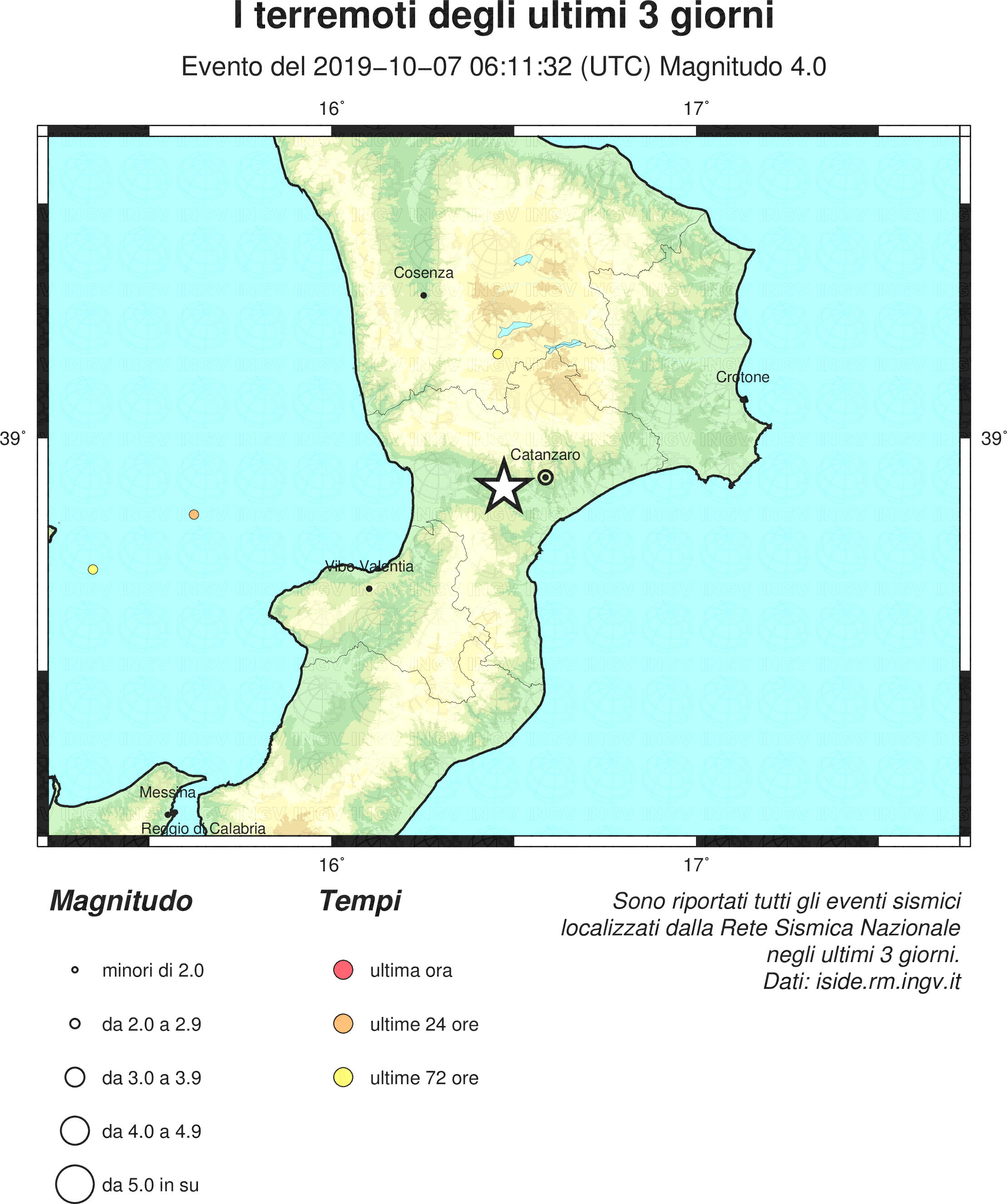Registrato terremoto in Calabria