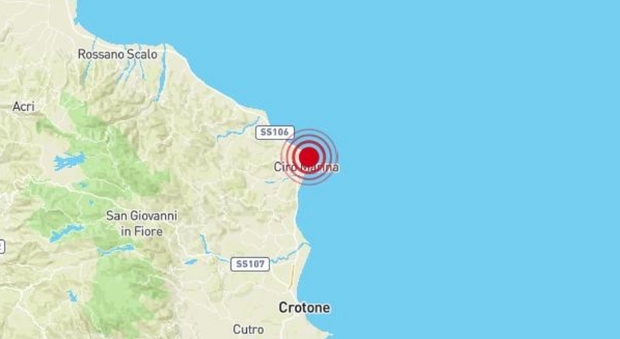 Scossa di terremoto a Cirò Marina di magnitudo 3.2