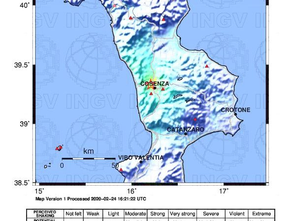 Terremoto di 4.4 a Rende