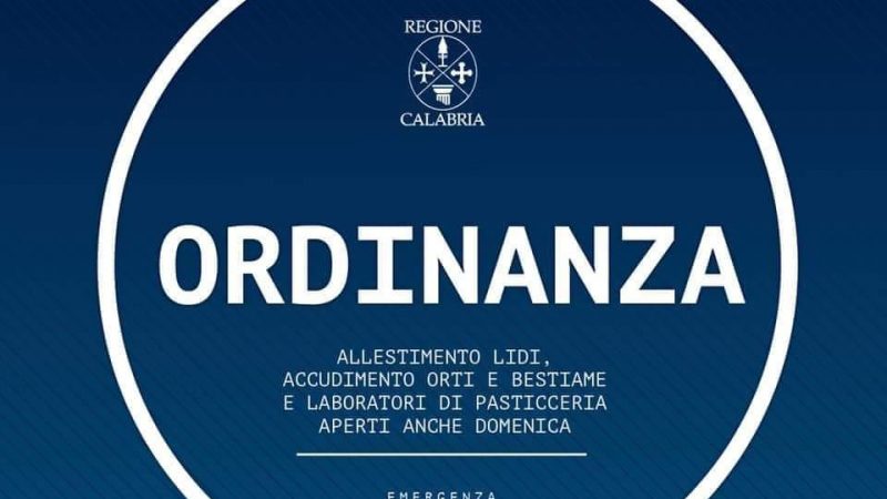 La Santelli dà il via libera per le attività agricole,  per gli allevamenti, i lidi balneari e le attività di pasticceria
