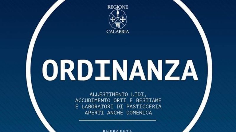 La Santelli dà il via libera per le attività agricole,  per gli allevamenti, i lidi balneari e le attività di pasticceria