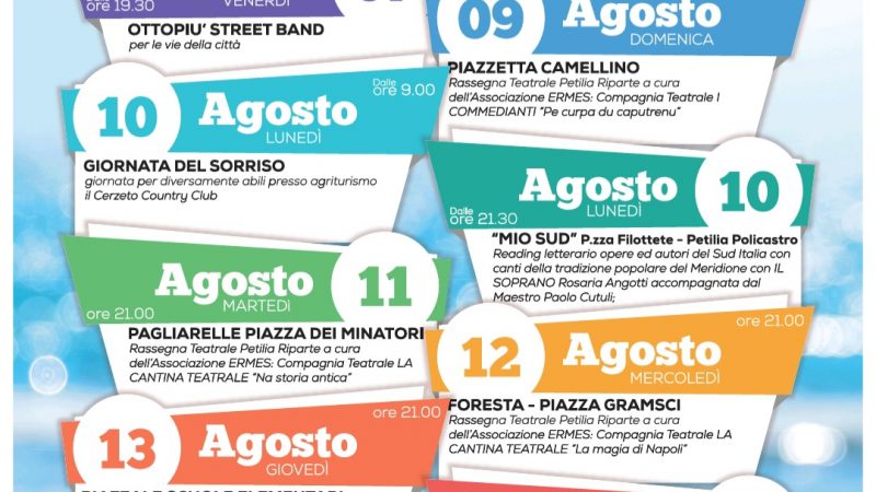 Agosto petilino: Pubblicato il calendario degli eventi