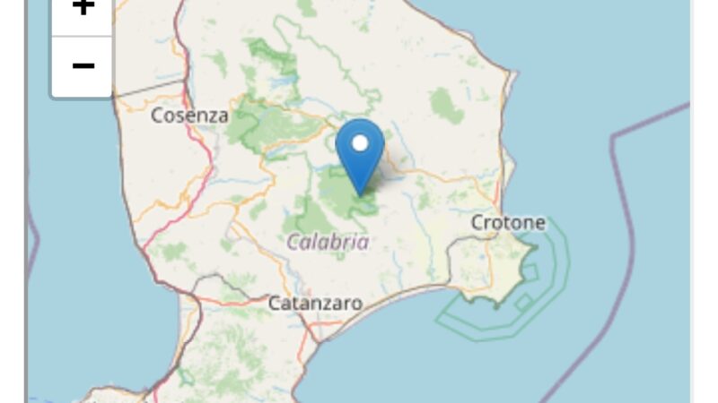Avvertita altra scossa di terremoto nel territorio di Cotronei