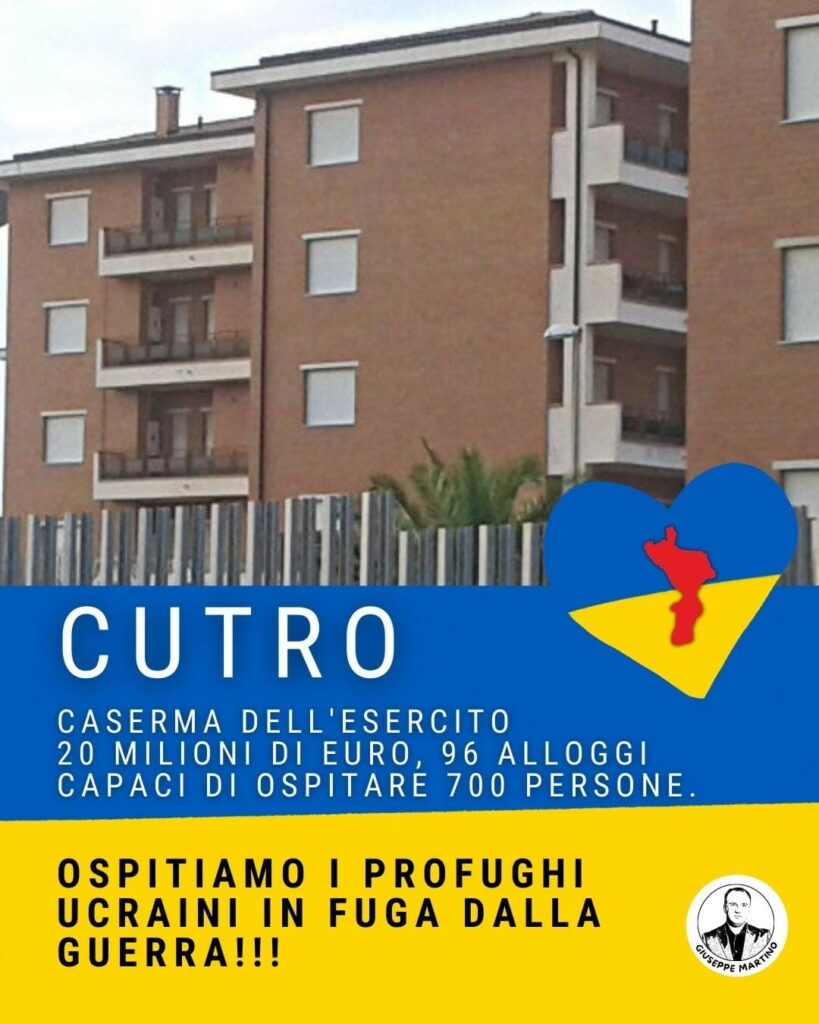 La Caserma inutilizzata di Cutro per ospitare gli ucraini: L’idea di Martino
