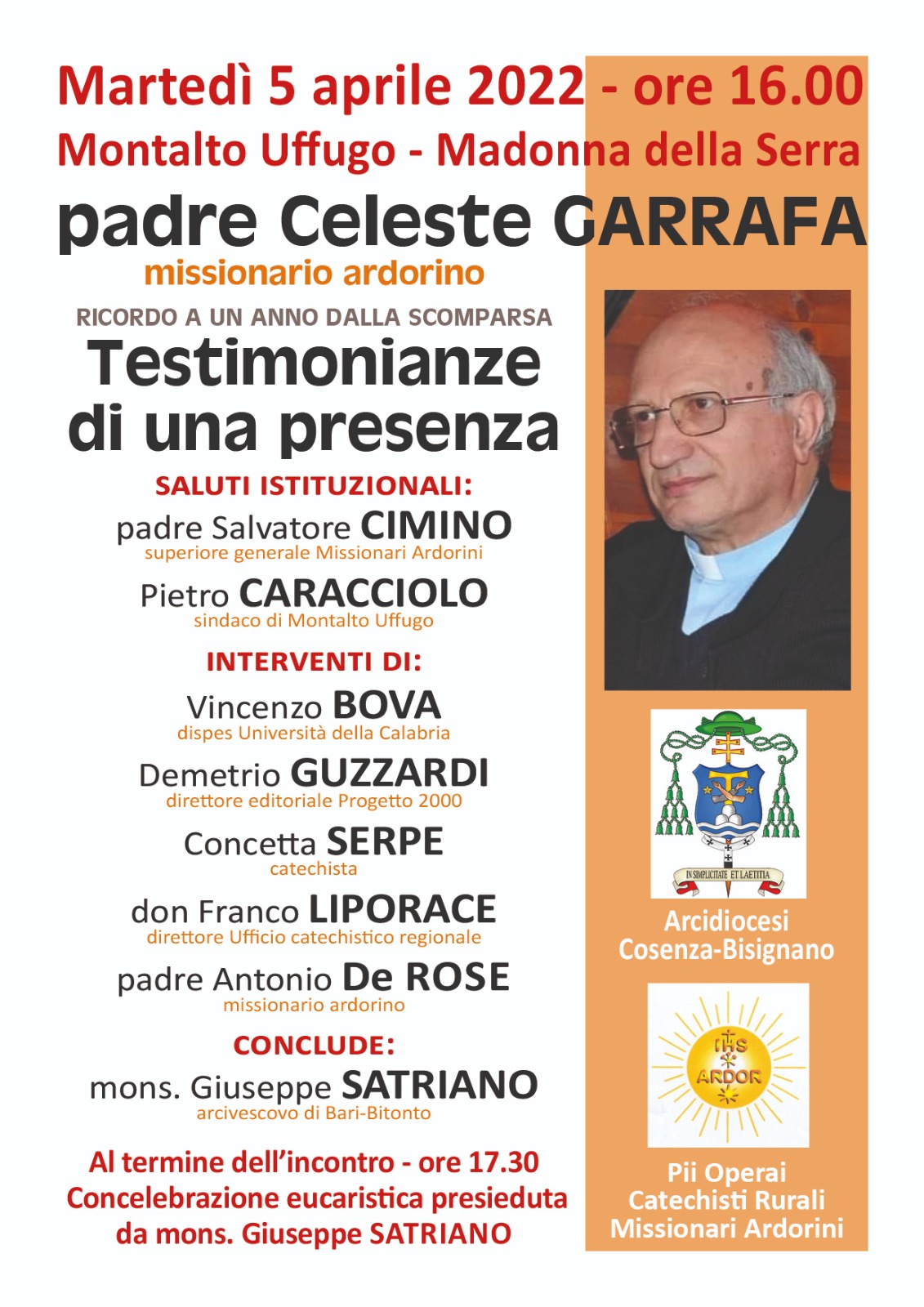 Ad un anno dalla morte di padre Celeste
  