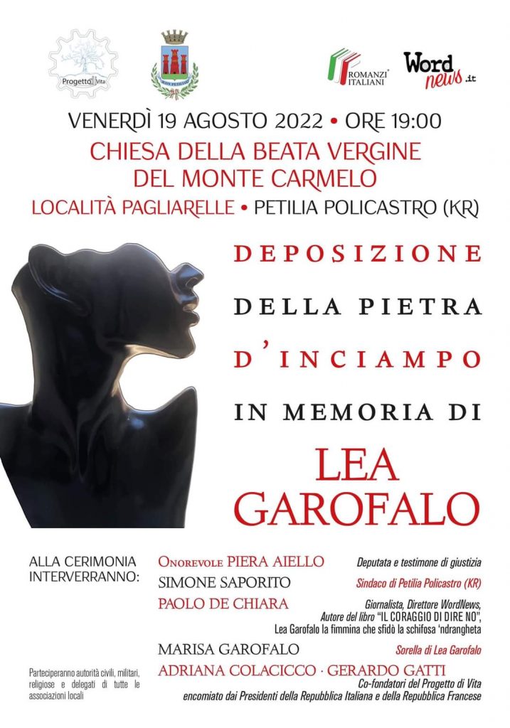 Deposizione Pietra d’inciampo per la memoria di Lea Garofalo