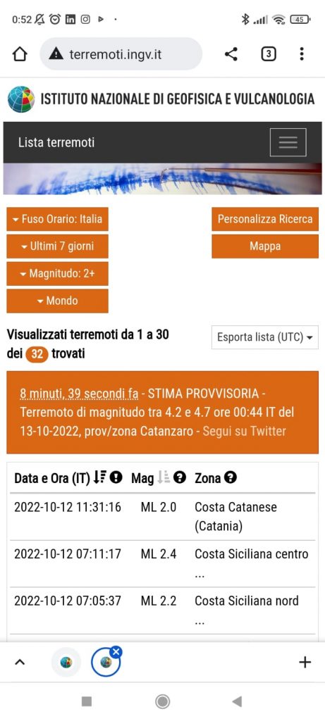 Forte scossa di terremoto nella zona di Catanzaro
  