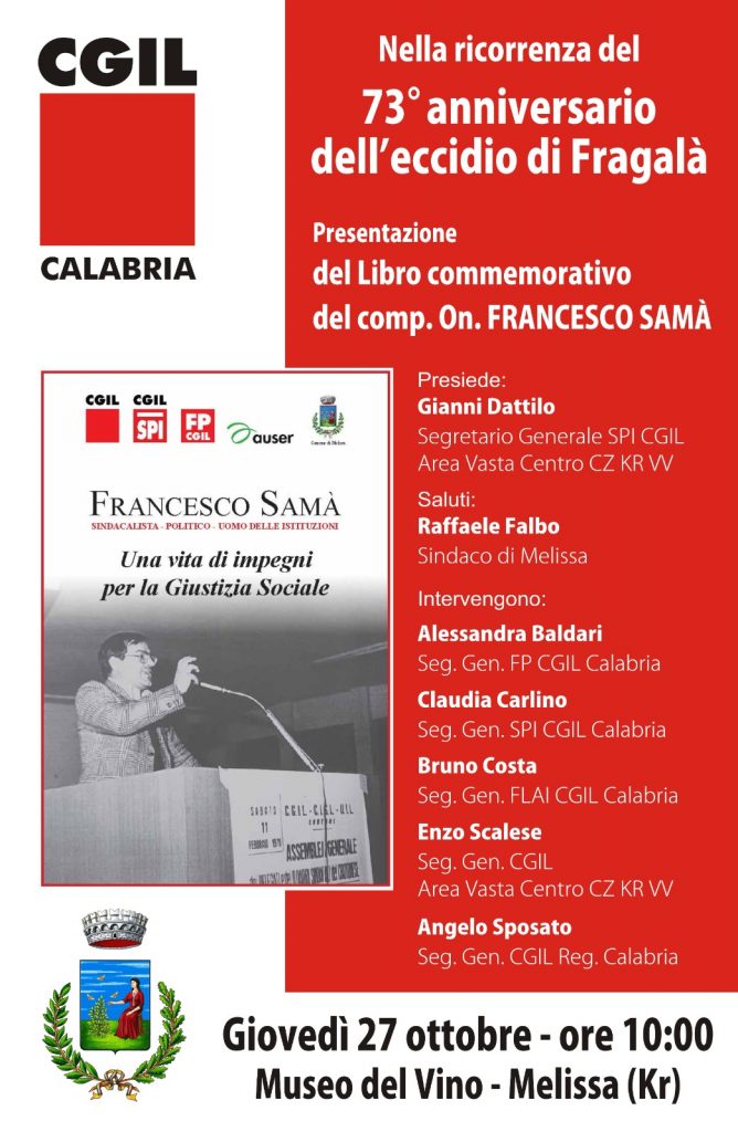 Presentazione del libro su Francesco Samà a Melissa
  