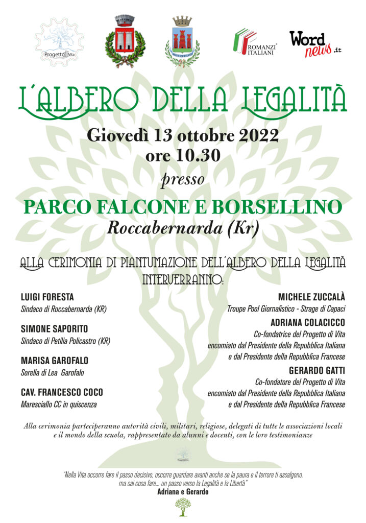 Albero della Legalità a Roccabernarda con Progetto di Vita