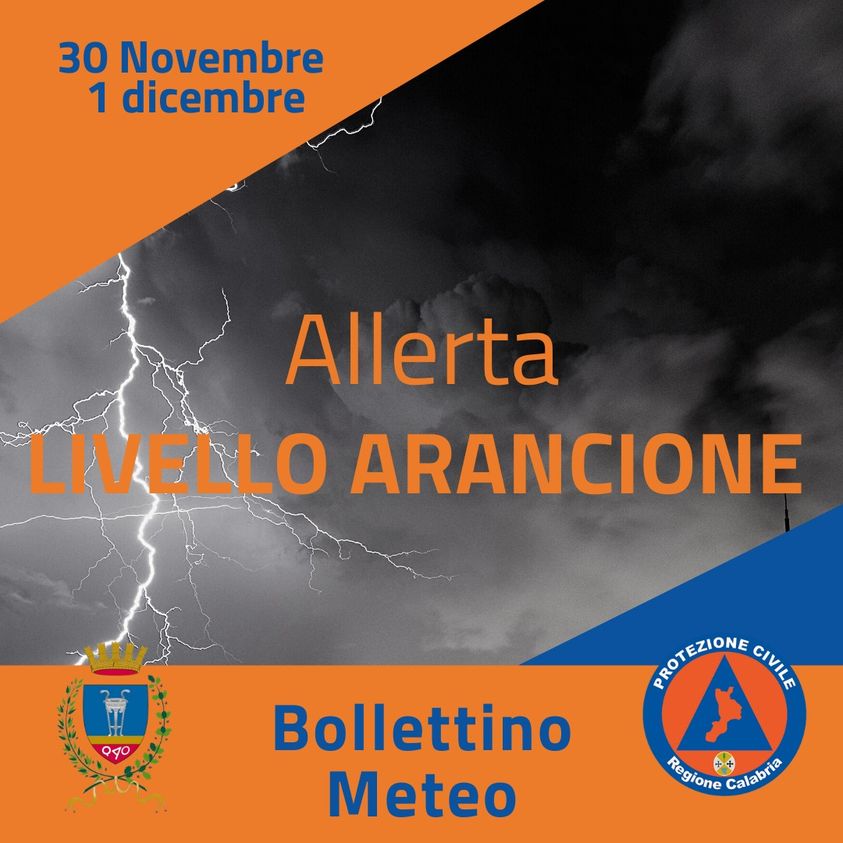 Allerta Arancione, Protezione Civile: Si raccomanda massima prudenza