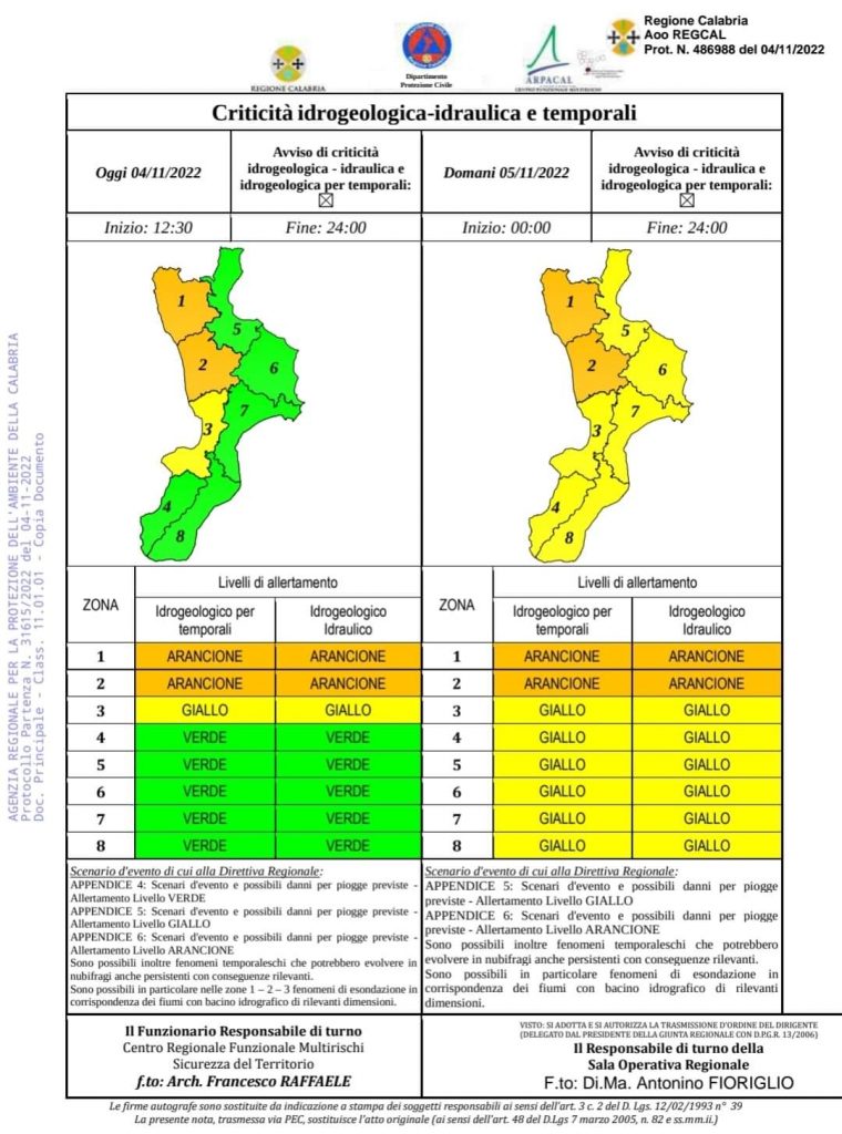 Allerta meteo su Jonio e Tirreno
  