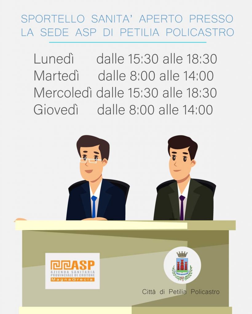 Convenzione tra Asp e Comune di Petilia : Arrivano benefici per i cittadini