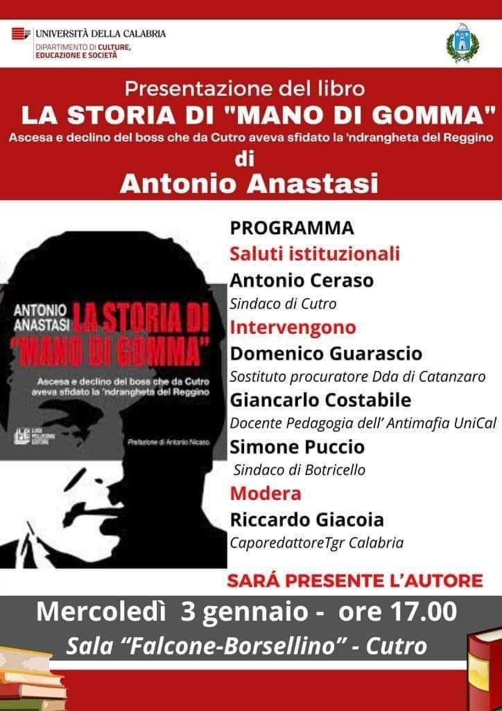 Cutro: La mafia cutrese e l’imprenditoria criminale al centro della presentazione del libro “La storia di Mano di gomma”
  