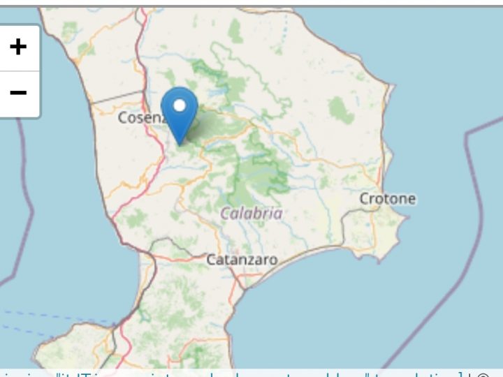 Terremoto nella provincia di Cosenza