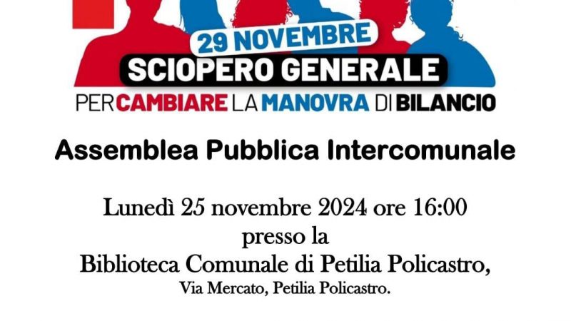 Sciopero generale: Assemblea CGIL a Petilia