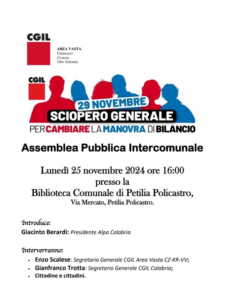 Sciopero generale: Assemblea CGIL a Petilia