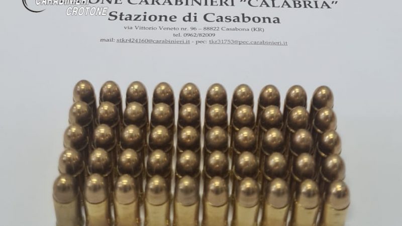Trovati 50 proiettili a Casabona