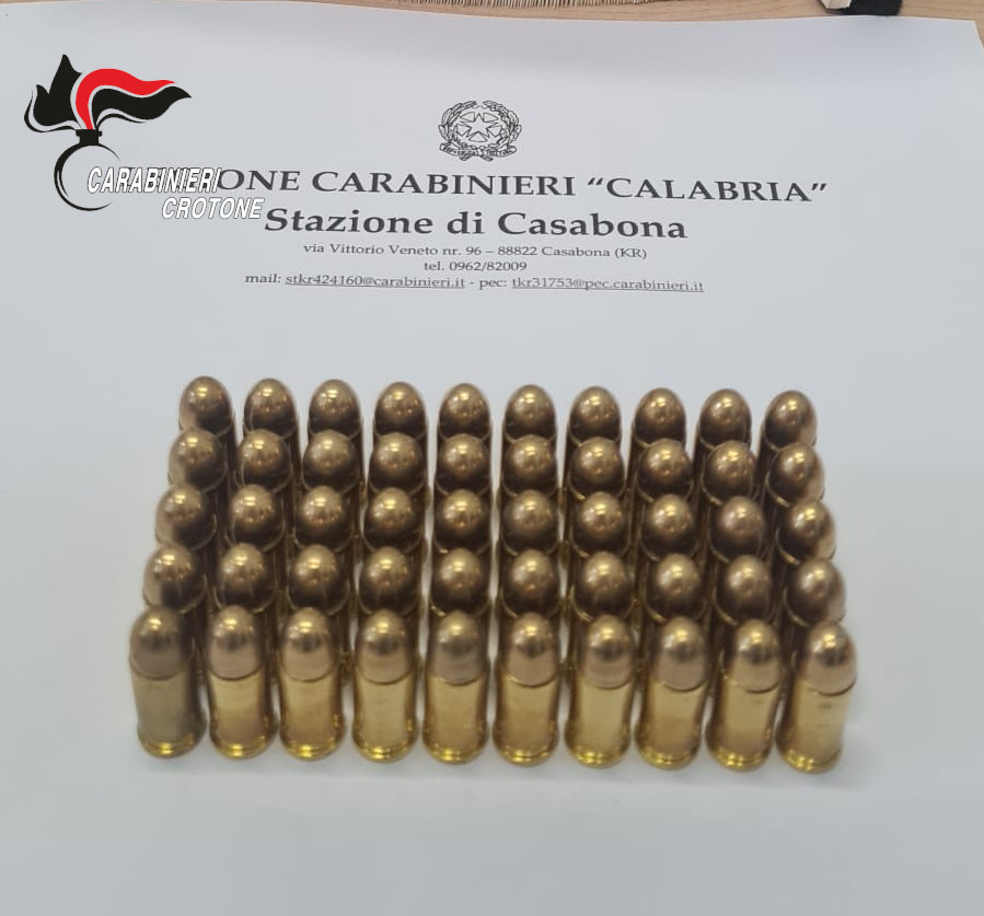 Trovati 50 proiettili a Casabona