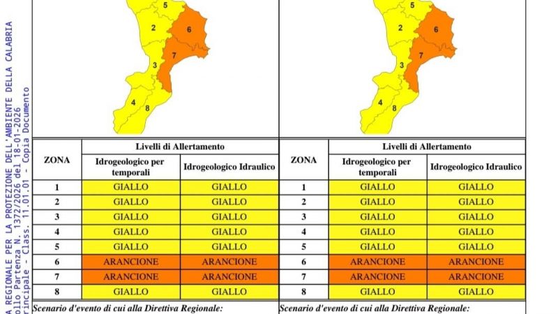Scuole chiuse per allerta meteo a Petilia