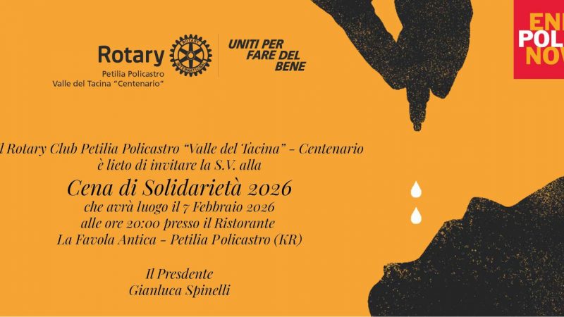 Cena di Solidarietà a Petilia Policastro con il Rotary club