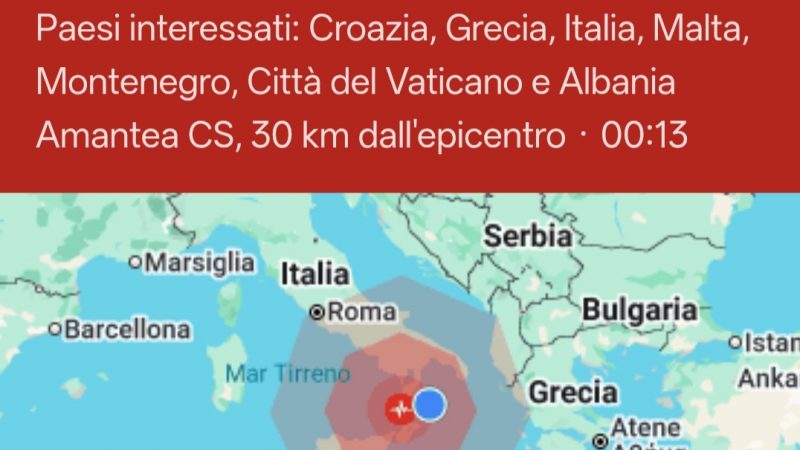 Trema la Calabria, forte scossa sentita in tutto il meridione
  