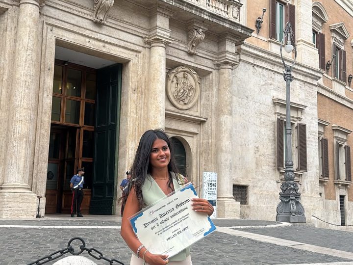 Megan Ierardi petilina tra i 1.000 migliori neolaureati d’Italia con il Premio America Giovani