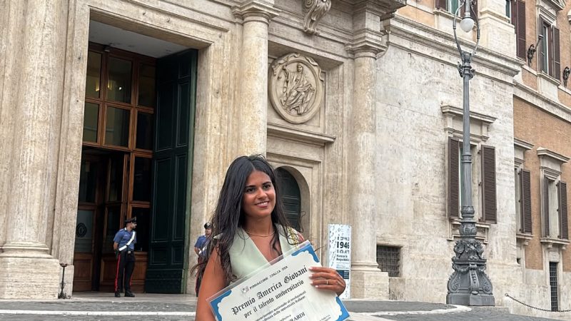 Megan Ierardi petilina tra i 1.000 migliori neolaureati d’Italia con il Premio America Giovani