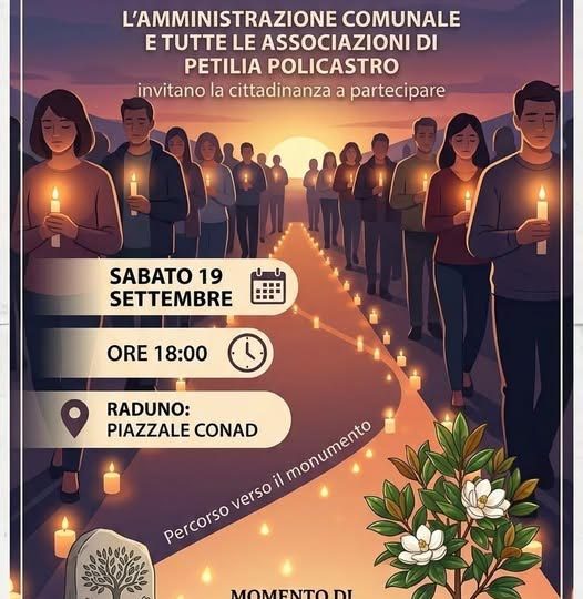 Petilia Policastro, Sabato 19 settembre una Fiaccolata in memoria di Denise Cosco